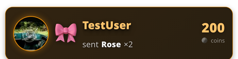 Gift alert widget